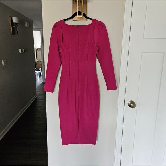 Elliatt Pink Orchid Scarlette Bodycon Long Sleeve Midi Dress NWOT Size X-Small - Picture 8 of 9